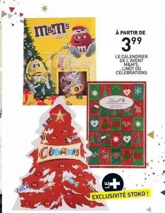 Stokomani Le Calendrier De L'avent M&m's Lindt Ou Célébrations offre