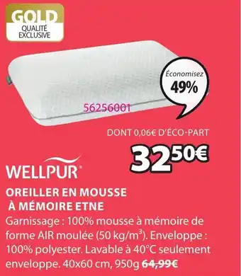 JYSK Oreiller en mousse à mémoire etne offre