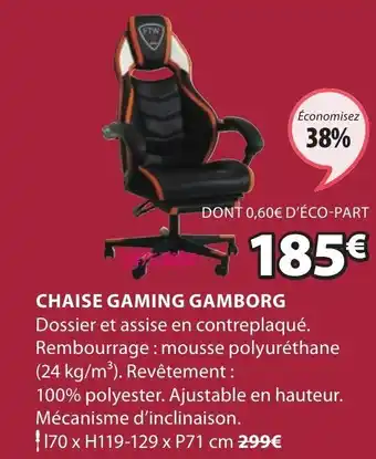 JYSK Chaise gaming gamborg offre