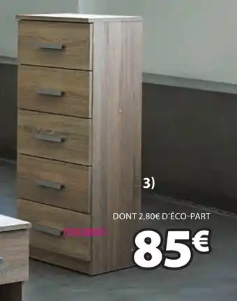 JYSK Commode 5 tiroir étroits offre