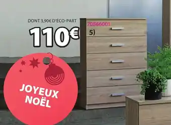 JYSK Commode 5 tiroirs larges offre