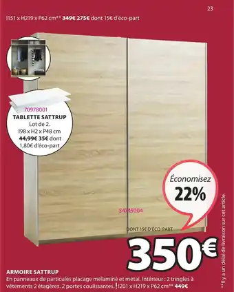 JYSK Armoire sattrup offre