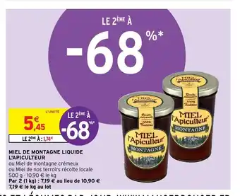 Intermarché Miel de montagne liquide offre