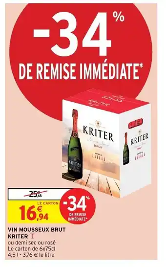 Intermarché Vin mousseux brut kriter offre