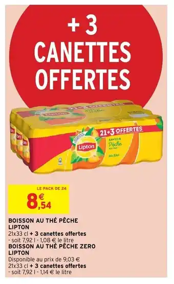 Intermarché Boisson au thé pêche lipton offre
