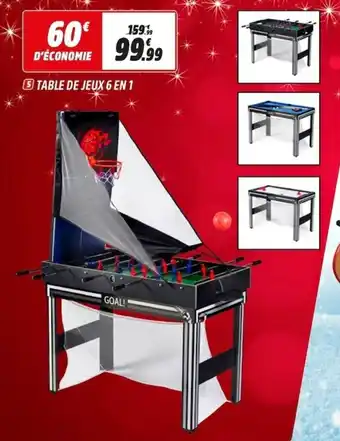 Intersport Table de jeux 6 en 1 offre