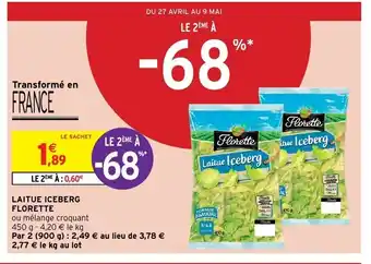 Intermarché Laitue iceberg offre