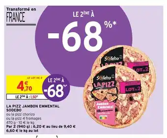 La pizz jambon emmental sodebo