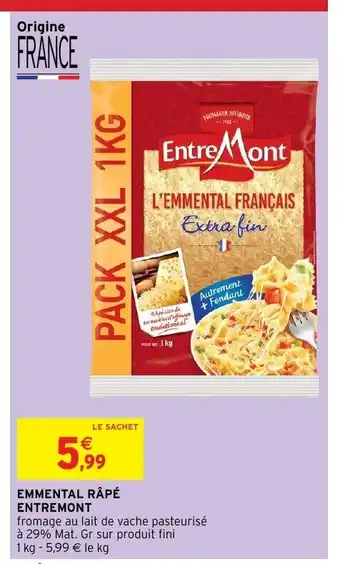 Intermarché Emmental râpé entremont offre