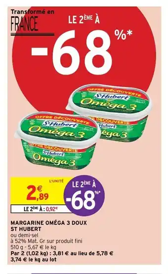 Intermarché Margarine oméga 3 doux offre