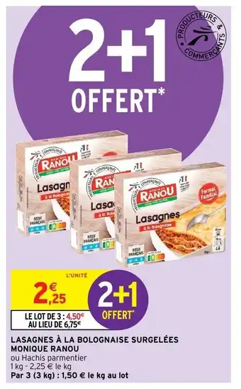 Intermarché Lasagnes à la bolognaise offre