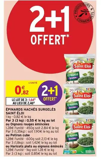 Intermarché épinards hachés surgelés offre