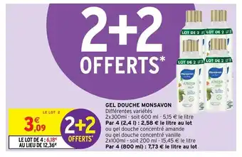 Intermarché Gel douche monsavon offre