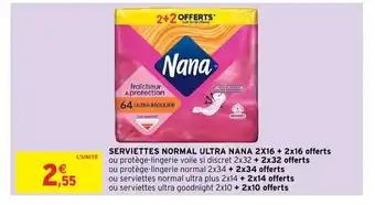 Intermarché Serviettes normal ultra nana offre