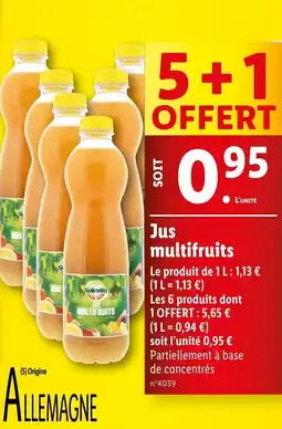 Lidl Jus multifruits offre