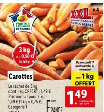 Lidl Carottes offre