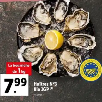 Lidl Huîtres N°3 Bio IGP offre