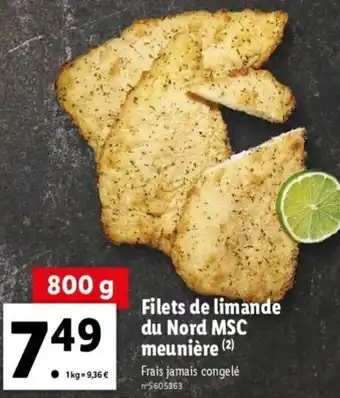 Lidl Filets de Limande Du Nord MSC offre