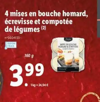 Lidl 4 Mises En Bouche Homard offre