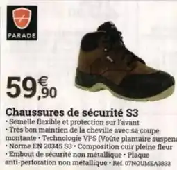 Espace emeraude Chaussures de sécurité s3 offre