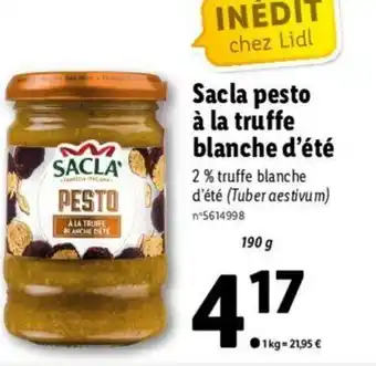 Lidl Sacla Pesto à La Truffe offre