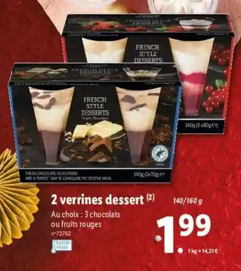 Lidl 2 Verrines Dessert offre
