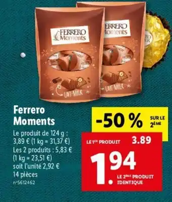 Lidl Ferrero Moments offre