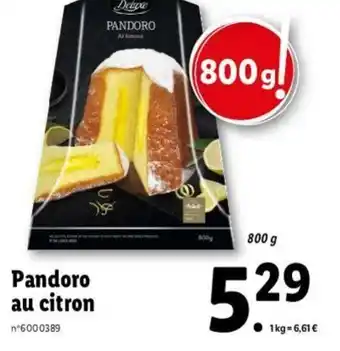 Lidl Pandoro Au Citron offre