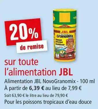 Maxi Zoo Jbl bon plan sur toute l‘alimentation de la marque jbl offre