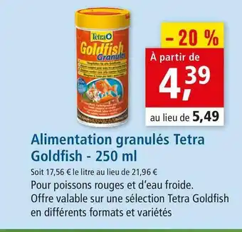 Tetra goldfish alimentation granulés