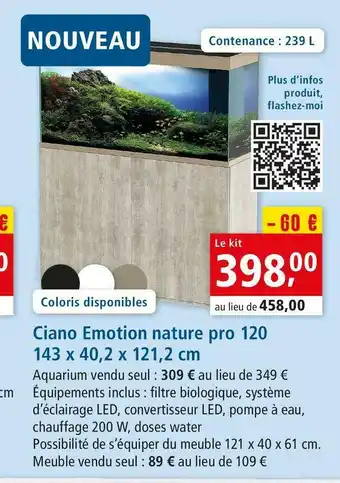 Maxi Zoo Ciano emotion nature pro 120 143 x 40,2 x 121,2 cm offre