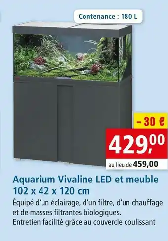 Maxi Zoo Aquarium vivaline led et meuble 102 x 42 x 120 cm offre