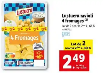 Lidl Lustucru Ravioli 4 Fromages offre