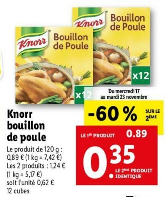Promo Knorr Bouillon de Poule chez Lidl