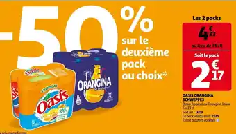 Auchan Oasis Orangina Schweppes offre