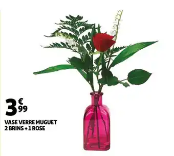 Auchan Vase Verre Muguet 2 Brins + 1 Rose offre