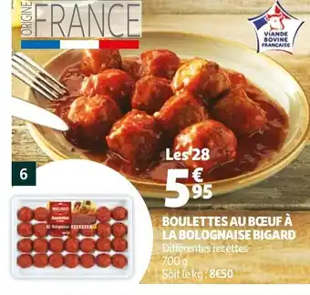 Auchan Bouelettes au bœuf à La Bolognaise Bigard offre