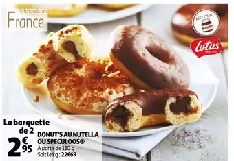 Auchan Donut's au Nutella ou Speculoos offre