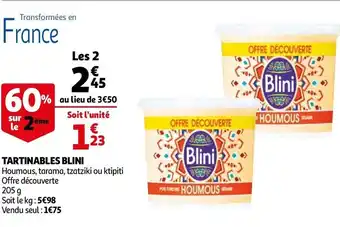 Auchan Tartinables Blini offre