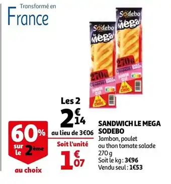 Auchan Sangwich Mega sodebo offre