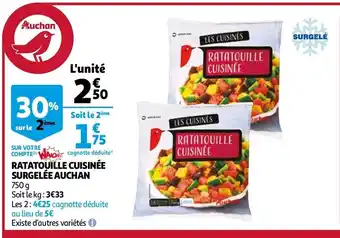 Auchan Ratatouille cuisinée surgelée auchan offre