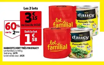 Auchan Haricots vert très fin d'Aucy offre