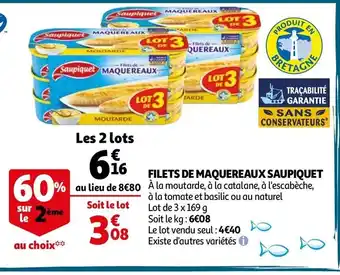 Auchan Filets de maquereaux saupiquet offre