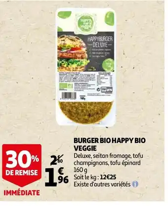 Auchan Burge bio happy Bio Veggie offre