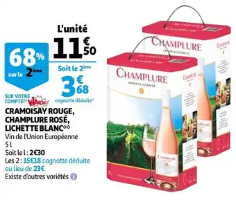 Auchan Cramoisay rouge offre