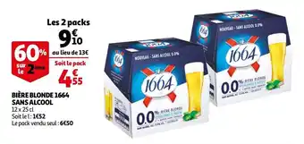 Auchan Bière blonde 1664 sans alcool offre