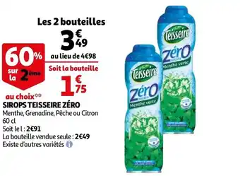 Auchan Sirops teisseire zéro offre