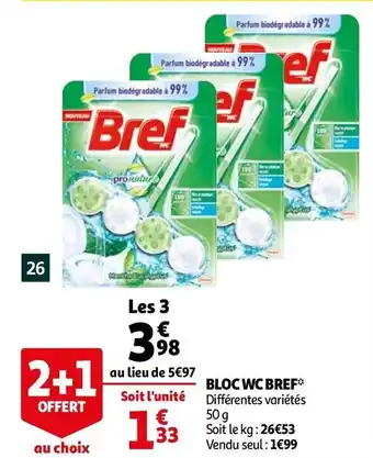 Auchan bloc wc bref offre