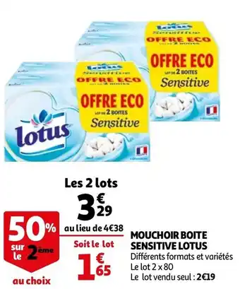 Auchan Mouchoir boite offre