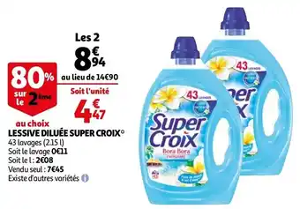 Auchan Lessive diluée super croix offre